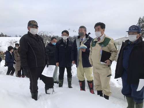 大雪災害現地調査（Ｒ３.１．５ 県南）