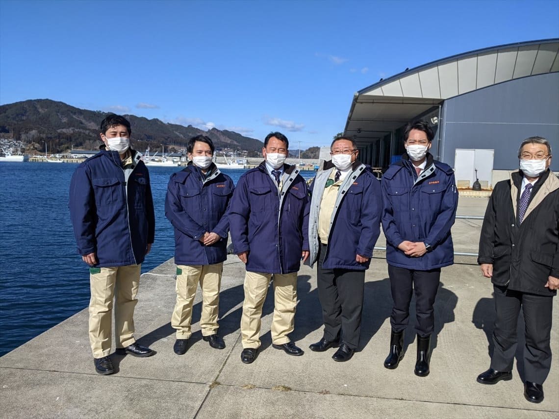 トンガ沖海底火山噴火による津波被害調査 (R4.2.2 山田町、陸前高田市、大船渡市)