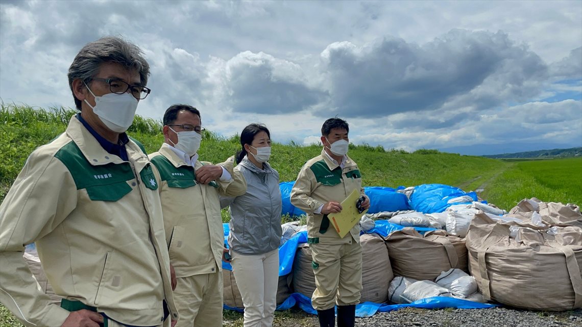 大雨被害調査の実施（Ｒ４．７．２０　一関市内）