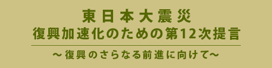 東日本大震災 復興加速化のための第12次提言